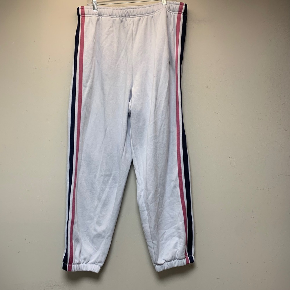 Victoria's Secret PINK Ivy Fleece Sweatpants XL Blue NWT Relaxed Stripe Joggers
